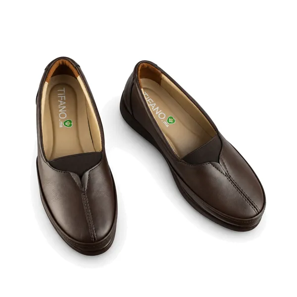 Mocassin Femme confort C01 Marron Cuir miniature